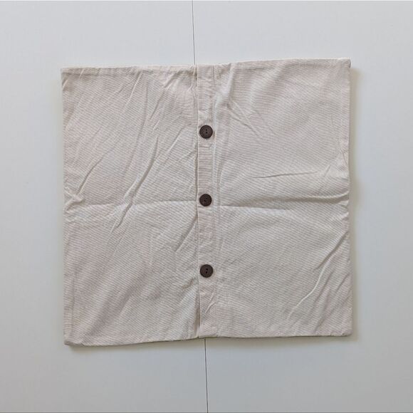 West Elm Green and White Accent Pillow Cover 18" x 18" - Picture 5 of 7